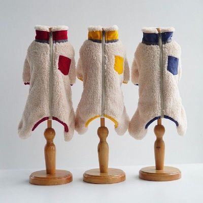 Soft Plush Dog Jumpsuit Winter Warm Dog Clothes For Small