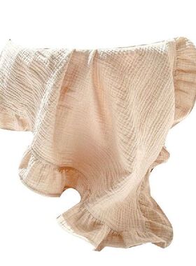 Baby Muslin Soft Cotton Receiving Blanket Infants Ruffles