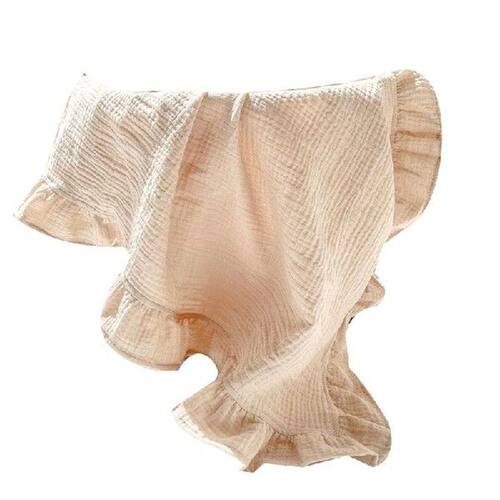 Baby Muslin Soft Cotton Receiving Blanket Infants Ruffles