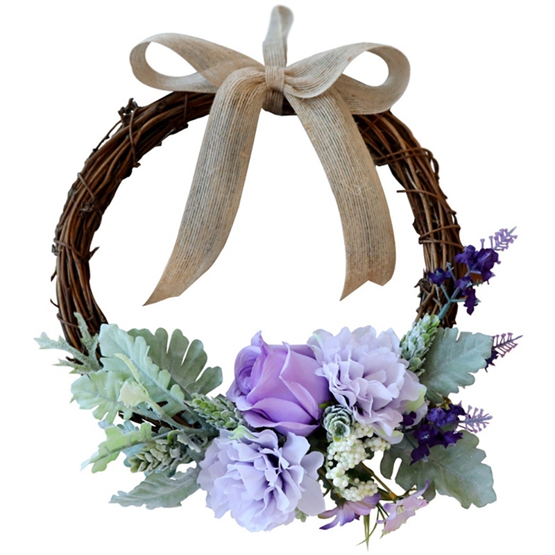 Hot Artificial Rose Flower Hydrangea Wreath Spring Wreath