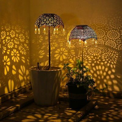 Solar Umbrella Lights Outdoor Garden Waterproof IP65 Art