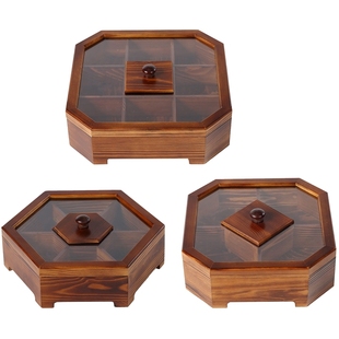 Solid Wood Snack Box Chinese Style Divided Grid Dried Fruit