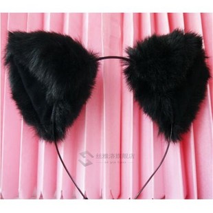 Cartoon Cat Ears Hairband Headwear Long Fur Head Band Hair