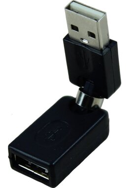 Black USB 2.0 Male To USB Female 360 Degree Rotation Angle E