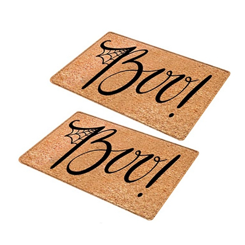 Hot 2PC Halloween Doormat Blanket Front Door Mat Bathroom