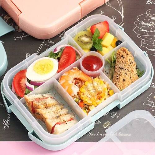 Microwave Lunch Box Bento Salad Fruit Food Grids Storage