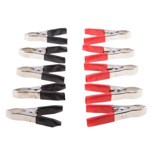 10 Pieces 75mm Insulated Testing Alligator Crocodile Clips
