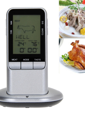 LCD Barbecue Timer Food Cooking Thermometer Probe Meat Therm