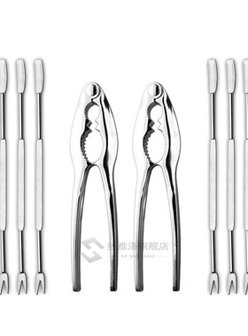 Seafood Tools Set Including 8 ks and 2 Lobster Crab Crackers