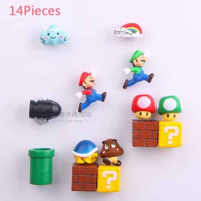 63pcs 3D Super Mario Bros. Fridge Magnets Refrigerator Messa