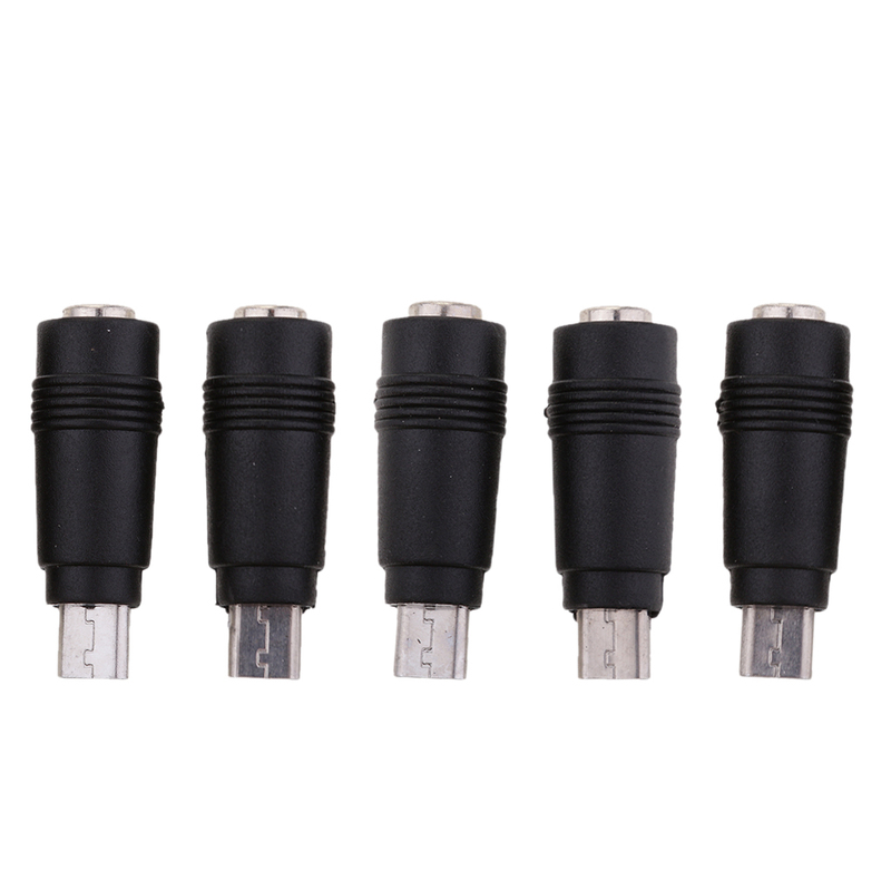 5Pieces DC Power Micro USB 5 Pin Male to 5.5x2.1mm Female Ch