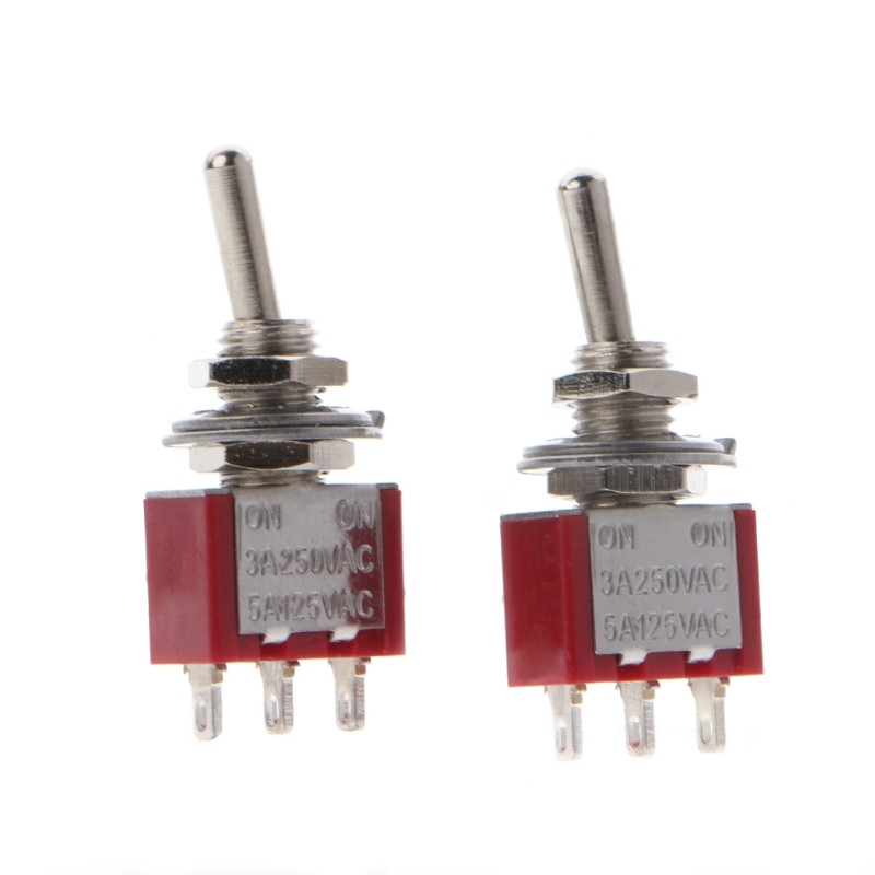 2 Pcs AC250V/3A 125V/5A SPDT On/On 2 Position Momentary Togg