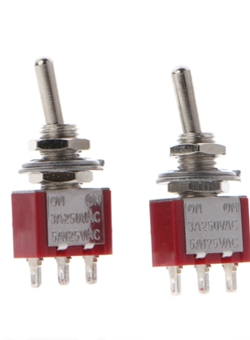 2 Pcs AC250V/3A 125V/5A SPDT On/On 2 Position Momentary Togg
