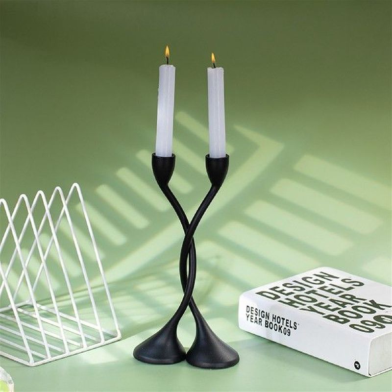 Metal Candle Holder High Footed Romantic Simple Retro
