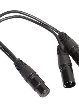 3 Pin XLR Female Jack to 2 Male Plug Y Splitter Cable Adapto