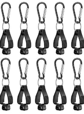 10pcs Black Glove Clips for Work Plastic A-shaped Glove