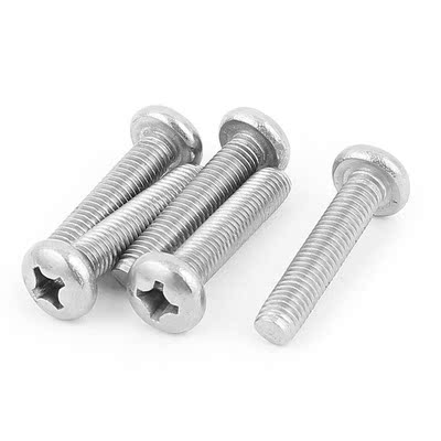 M8x40mm 1.25mm Pitch Round Cap Phillips Screws Fasteners 5pc