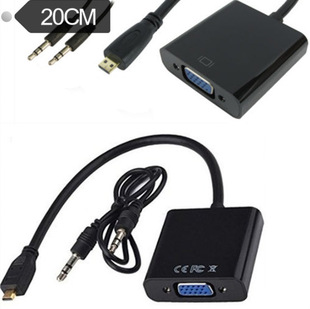 Micro HDMI D Male to VGA Female Video Adapter AV Convertor w