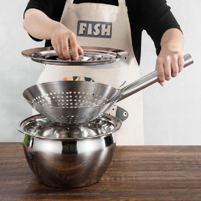 Stainless Steel Oil Strainer Pot Kettle Container with