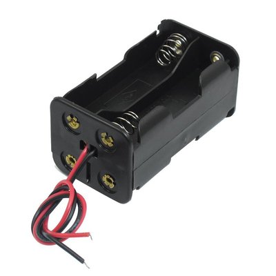 Black Tow Layers 4 x 1.5V AA Batteries Holder Case Box w Wir