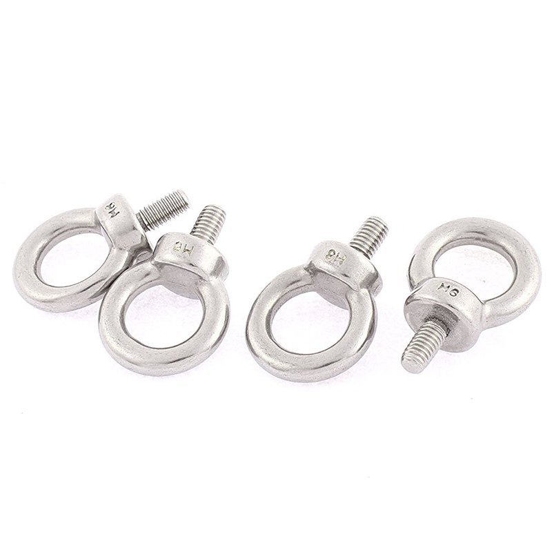 M6 x 12mm Thread Machinery Shoulder Lifting Eye Bolt Ring 4p