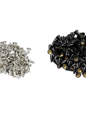 100 x 10mm cone screws rivets - Black