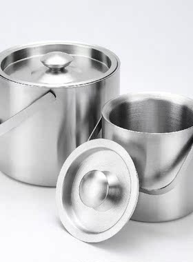 Double-Wall Insulated Ice Bucket Stainless Steel Ice Bucket