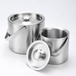 Double-Wall Insulated Ice Bucket Stainless Steel Ice Bucket