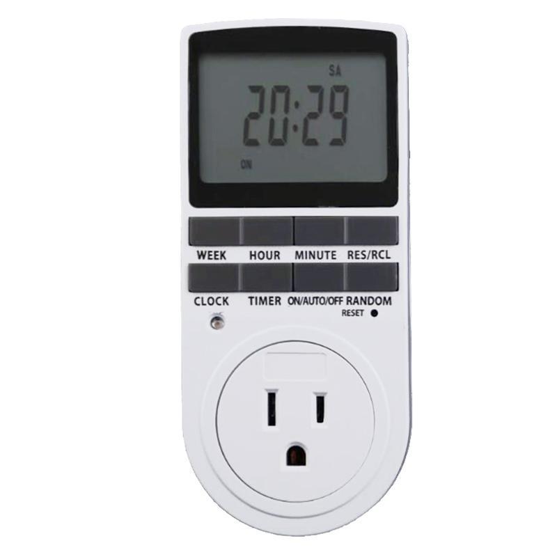 LCD UK/US/EU/AU Plug 12/24 Hours Timer Switch Socket Random