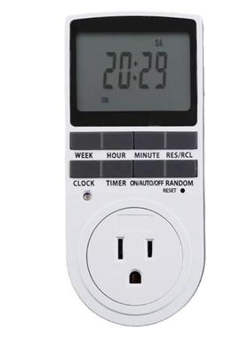 LCD UK/US/EU/AU Plug 12/24 Hours Timer Switch Socket Random