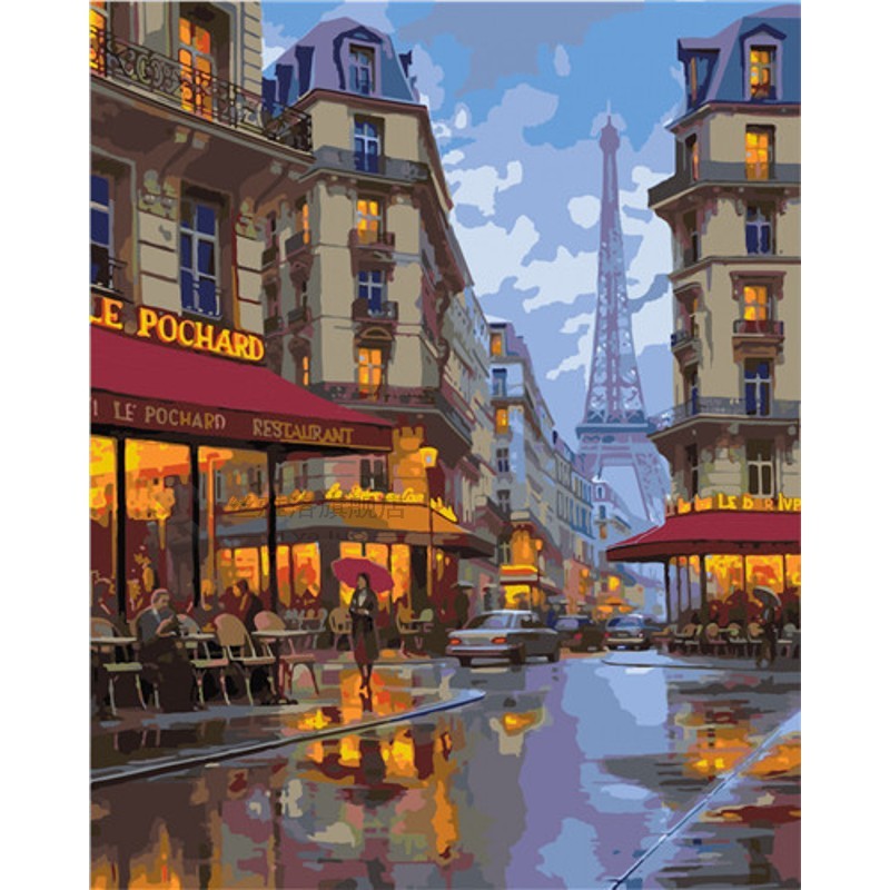 Oil Painting By Numbers Landscape DIY Acrylic Paint Coloring