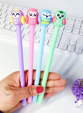 24 pcs New creative cartoon owl gel pen cute student signatu