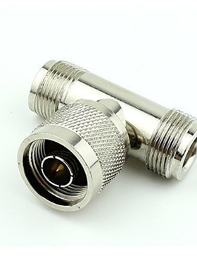 N Plug Male to 2x Jack Female 3 Way Adapter RF Connector N M