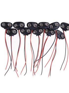 10pcs T Type 9V Snap Connector clip Lead Wires holder 10cm