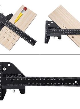 B2QB Aluminum Alloy Scale Metric Measure Scribing Ruler T