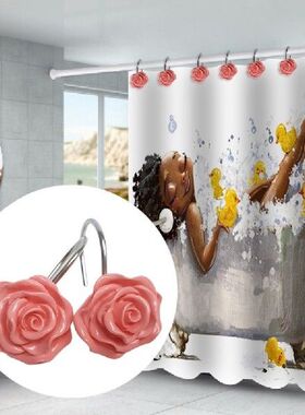 Rose Flower Resin Shower Curtain Hook Hand Crafted Hot Sale