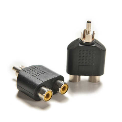 2PCS RCA Y Splitter Audio Video Plug Converter 1 Male to 2 F