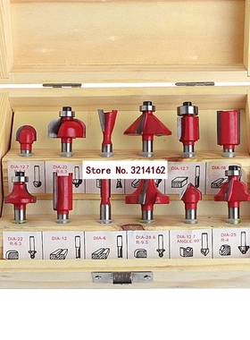 12 Pcs 1/4 Inch Shank Tungsten Carbide Router Bit Milling Cu