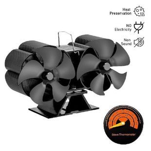 Fan Silent Fireplace Double Head Power Blade Thermal