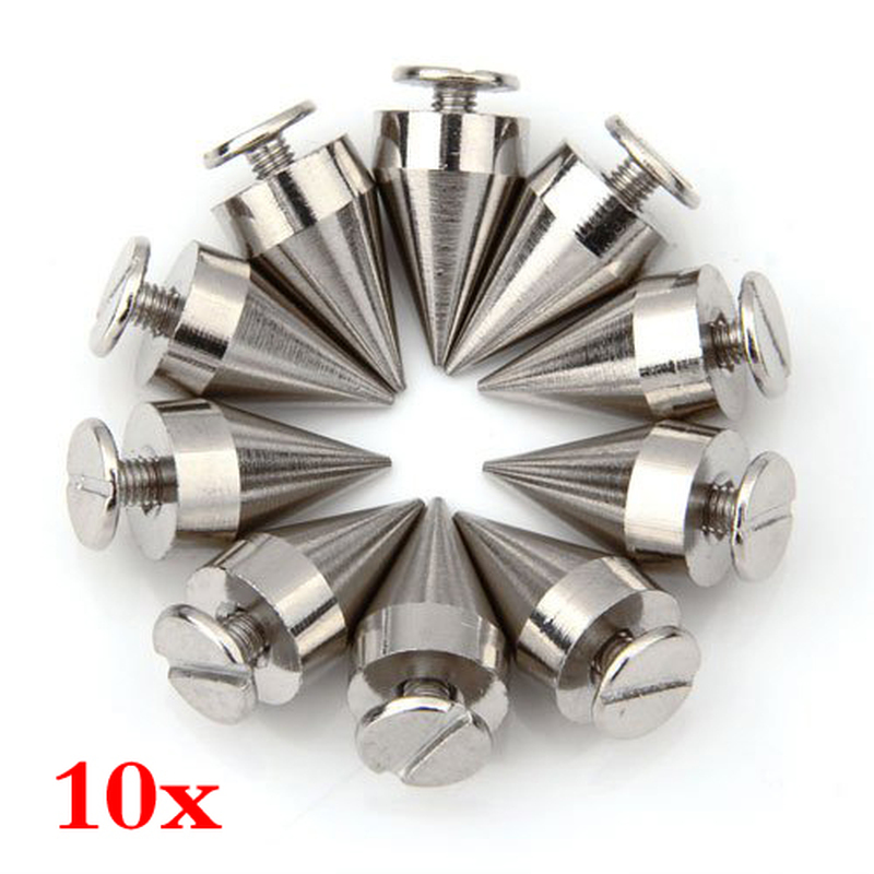 5 x 15mm silver spikes pointed studs screw studs ri