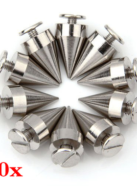 10 PCS 9.5 x 15mm Silver Spikes Pointed Studs Screw Studs Ri