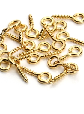 100 pcs 8mm x 4mm Screw Eye Bails Jewellery Craft (8x4MM Gol