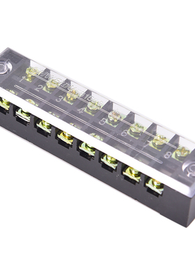 15A 600V 8 Positions Dual Rows Covered Barrier Screw Termina