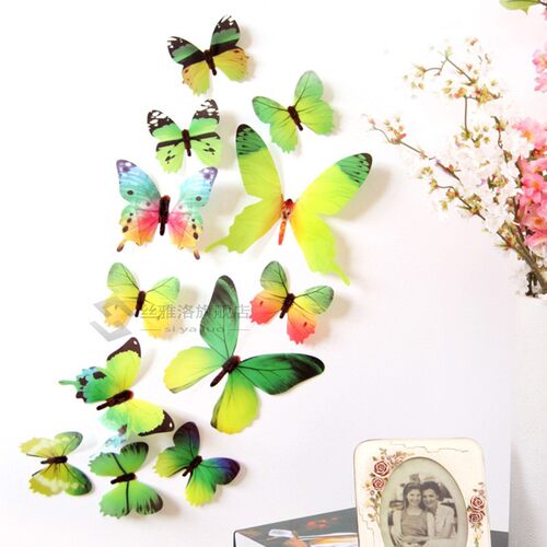 2019 New 12 Pieces PVC 3D Butterfly Wall Decoration Cute But