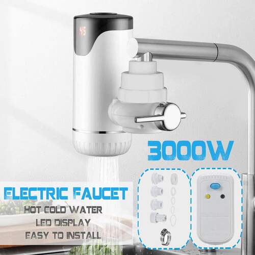 3000W Tankless Electric Water Heater Kitchen Bathroom