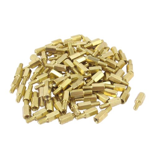 100 Pcs M3 Male Female Brass Hex Stand-off PCB Spacer Pillar