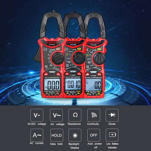 HABOTEST HT206 AC DC Digital Clamp Meter Multimeter Pinza Am