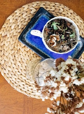 Hot Round Woven Placemats for Dining Table Straw Braided