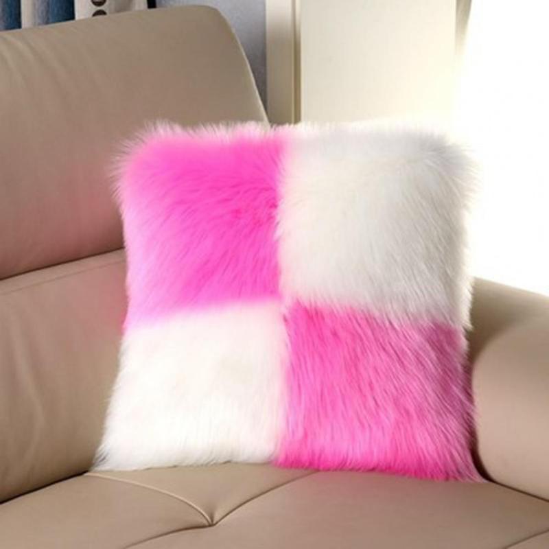 Ultra Soft  Fashion Faux Fur Sofa Decorative Pillow Case