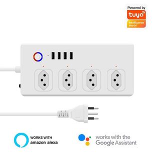 Power Strip with 4 Outlets 4 USB Ports Home Office WiFi